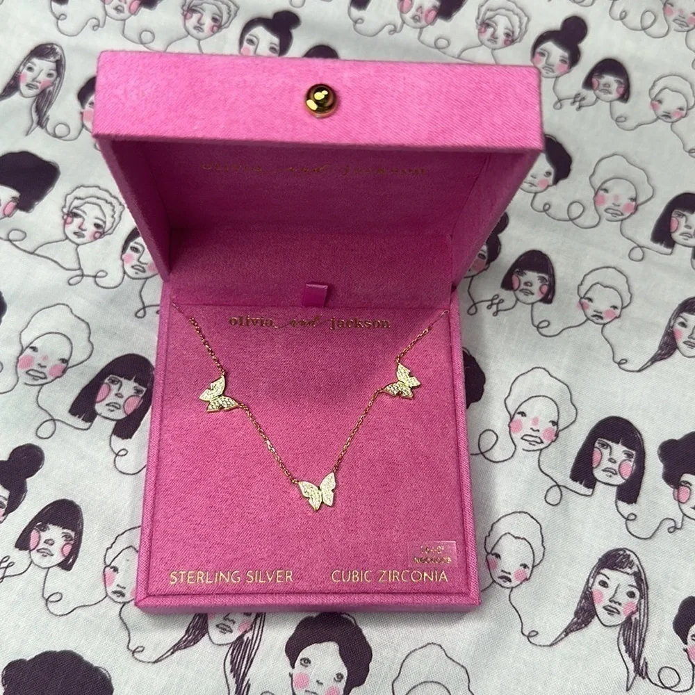 olivia and jackson Butterfly Necklace NIB